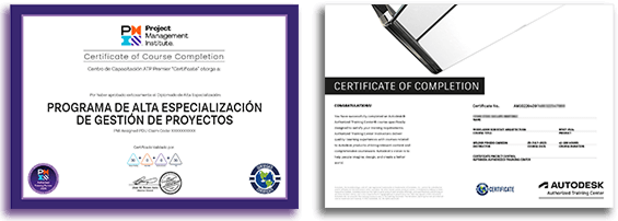 Certificaciones que Certificate Project Control tiene